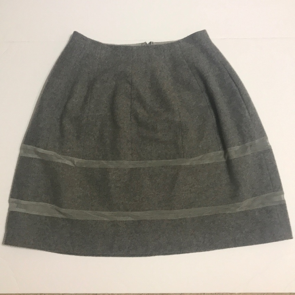 MADEWELL Gray Wool Skirt with mesh Trim [SK-52] - Picture 4 of 6